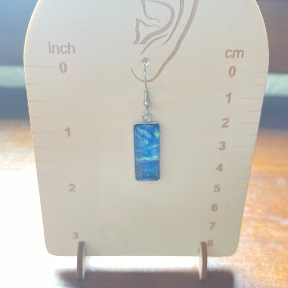Bundle 3/$12.  Starry Night Inspired Art Jewelry Dangle Earrings - Picture 2 of 4